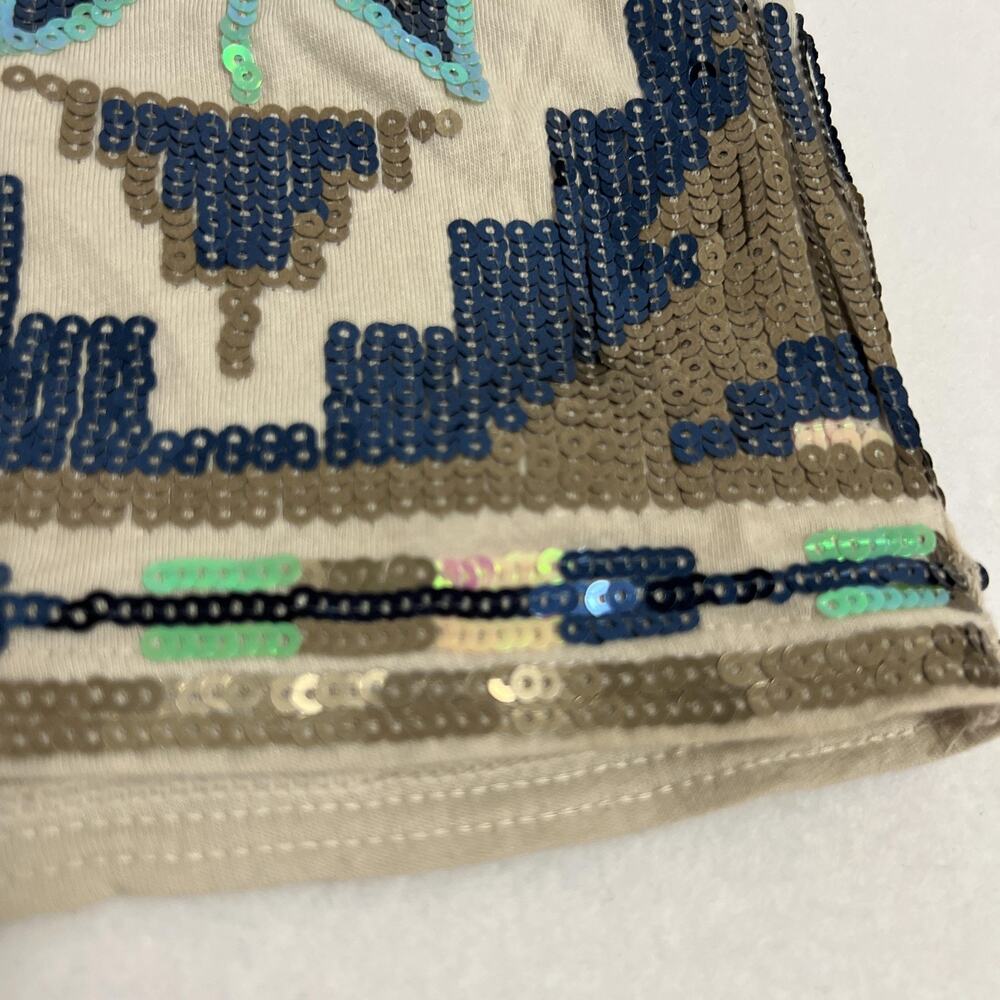 Express Mini Skirt Womens Small Multicolor Sequin‎ Geometric Aztec Y2K Glam - Picture 8 of 10
